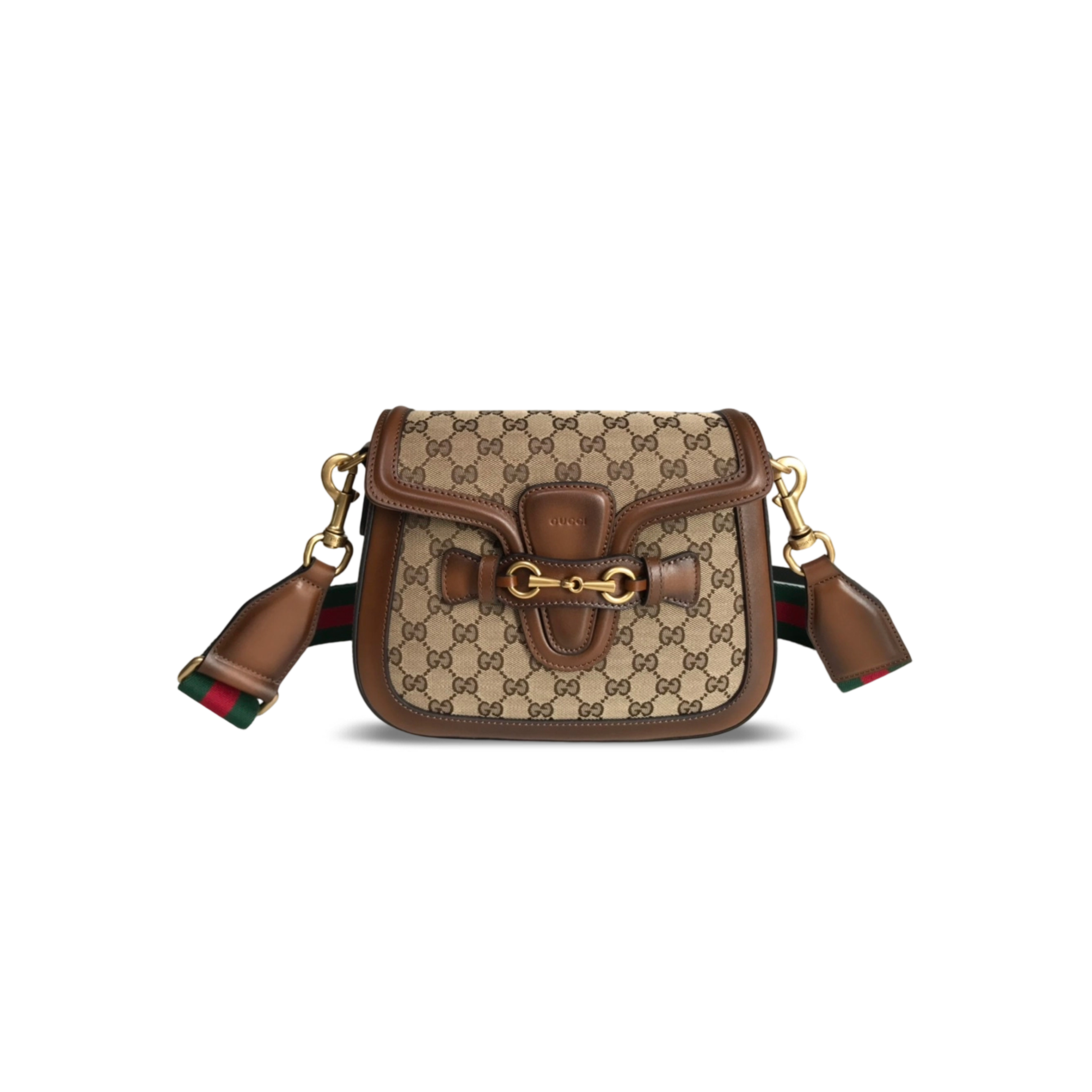 GUCCI LADY WEB ORIGINAL GG CANVAS SHOULDER BAG 383848 (25*18.5*7cm)